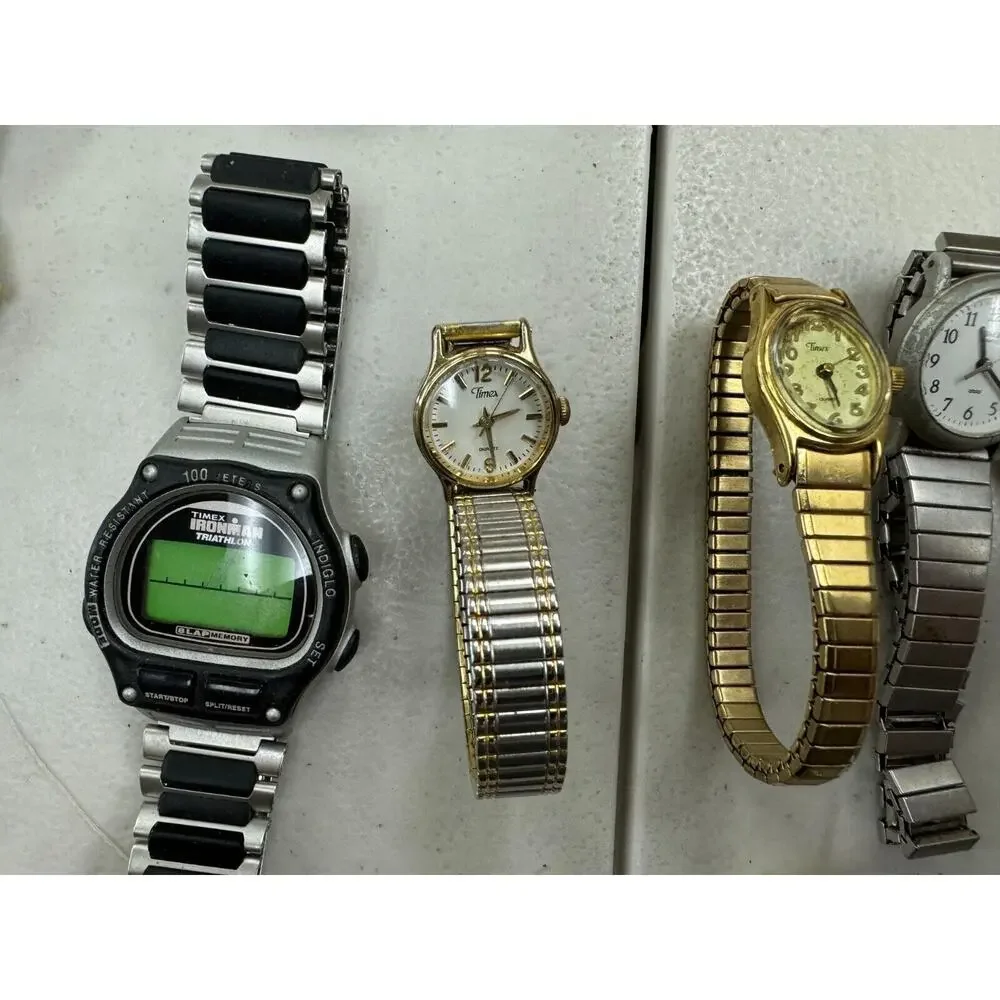 Vintage Lot Of 21 Timex Mixed Style Assorted Mens & Women's Watches Parts/Repair